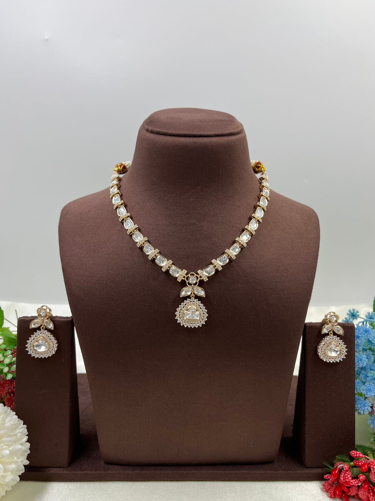 Kaira Moissanite Kundan Necklace Set