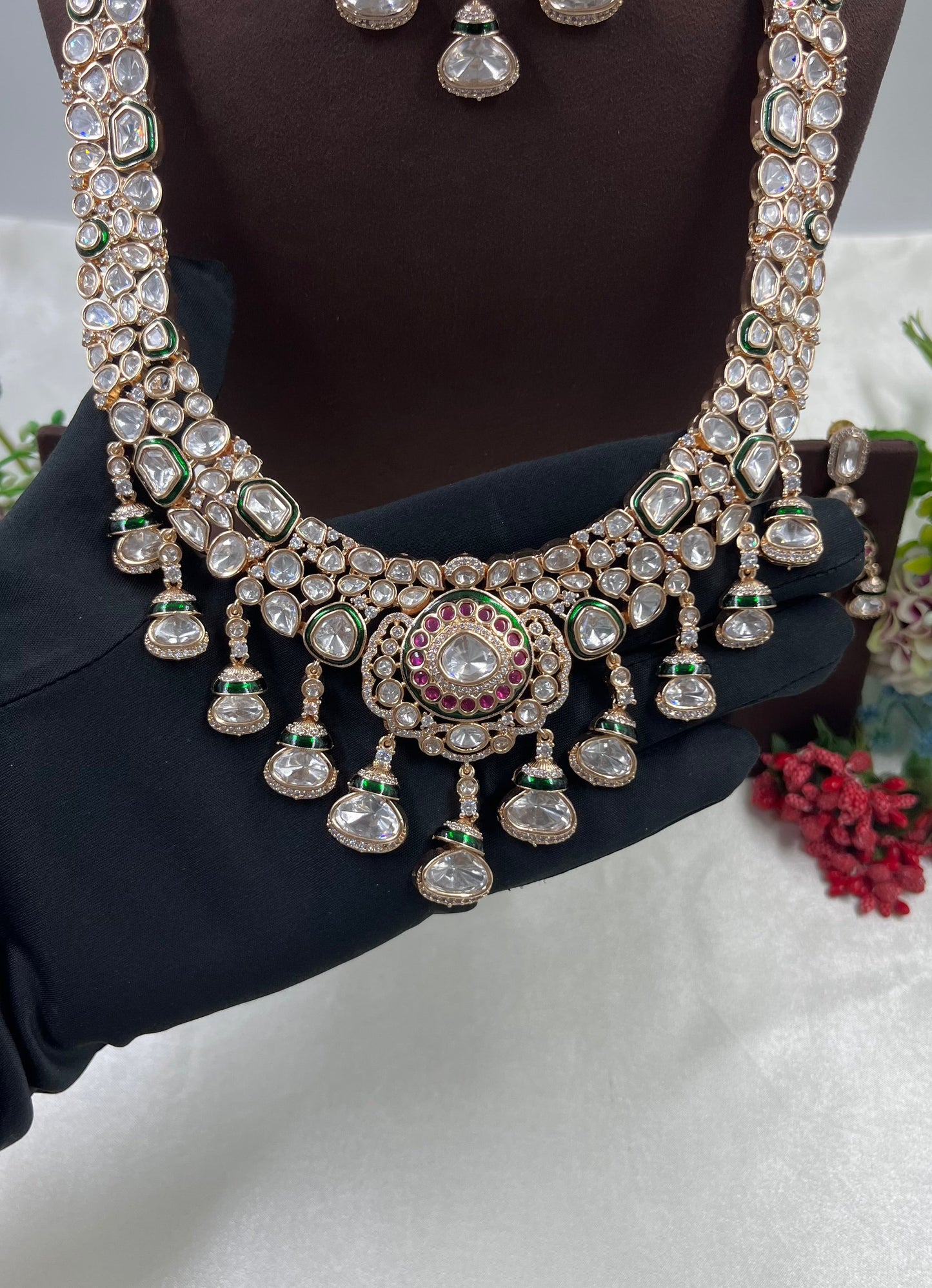 Rosina Combo Moissanite Kundan Necklace