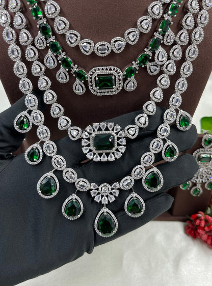 Chitra American Dimond Long Necklace Set