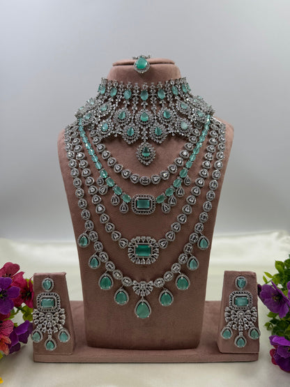 Tina Premium American Diamond Combo Set