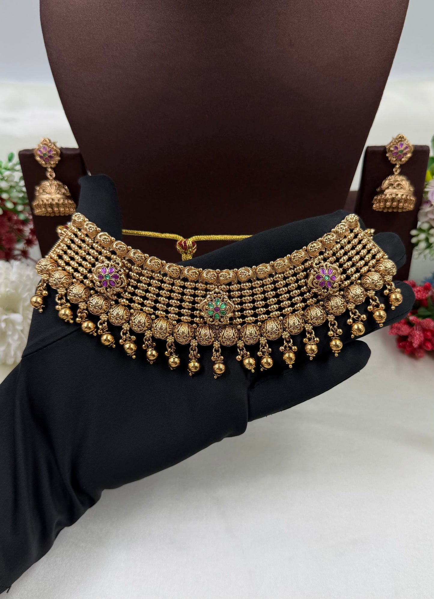 Lakshmi South Indian Choker Necklace Set