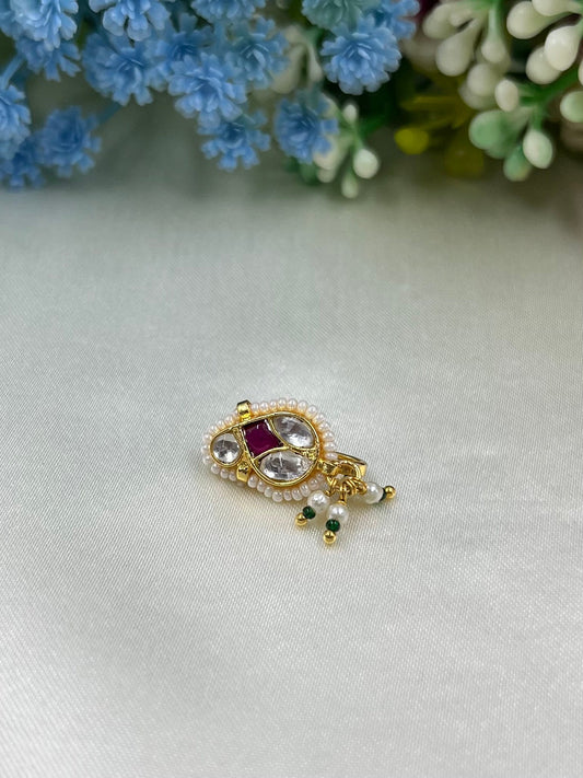 Minakshi Pachi Kundan Nose Ring
