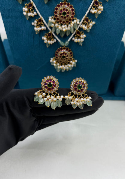 Nikita Traditional Three Layer Long Necklace Set