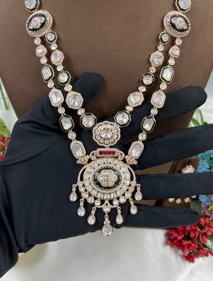Trisha Combo Moissanite Kundan Necklace