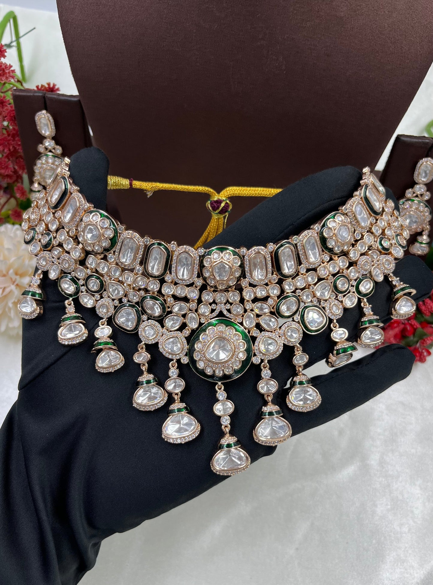 Meher Choker Moissanite Kundan Necklace