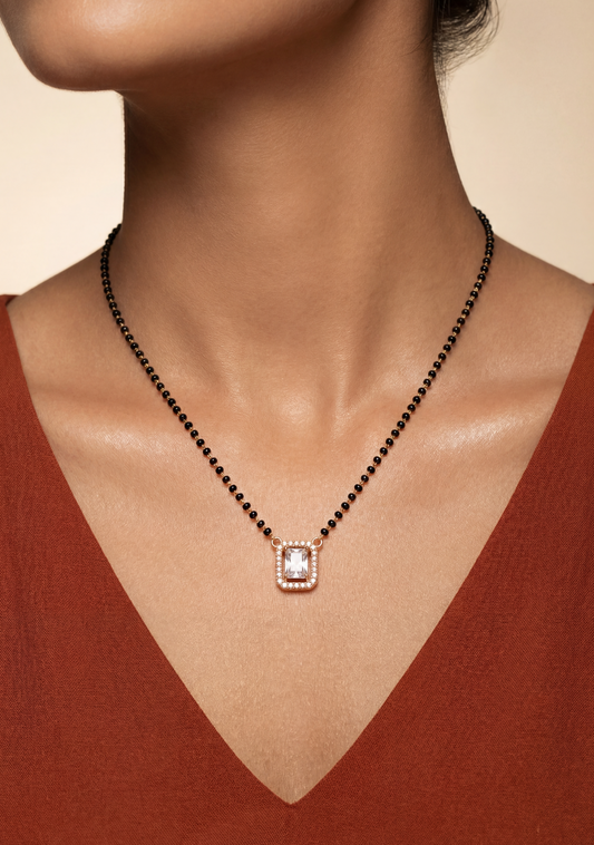 Square-Shaped Rose Gold Mangalsutra