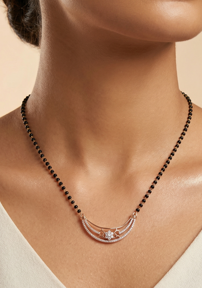 Three Layer Curved Rose Gold Mangalsutra