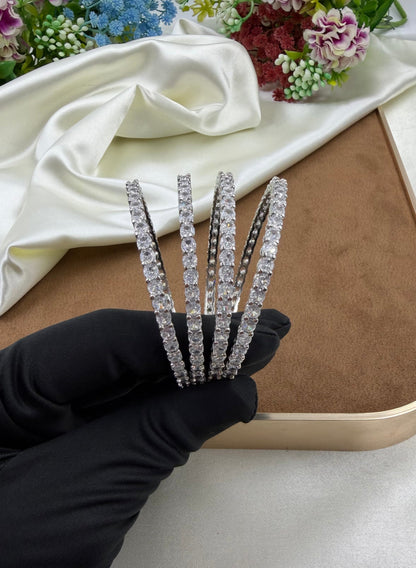 Eliza American Diamond Bangles [4 Piece]
