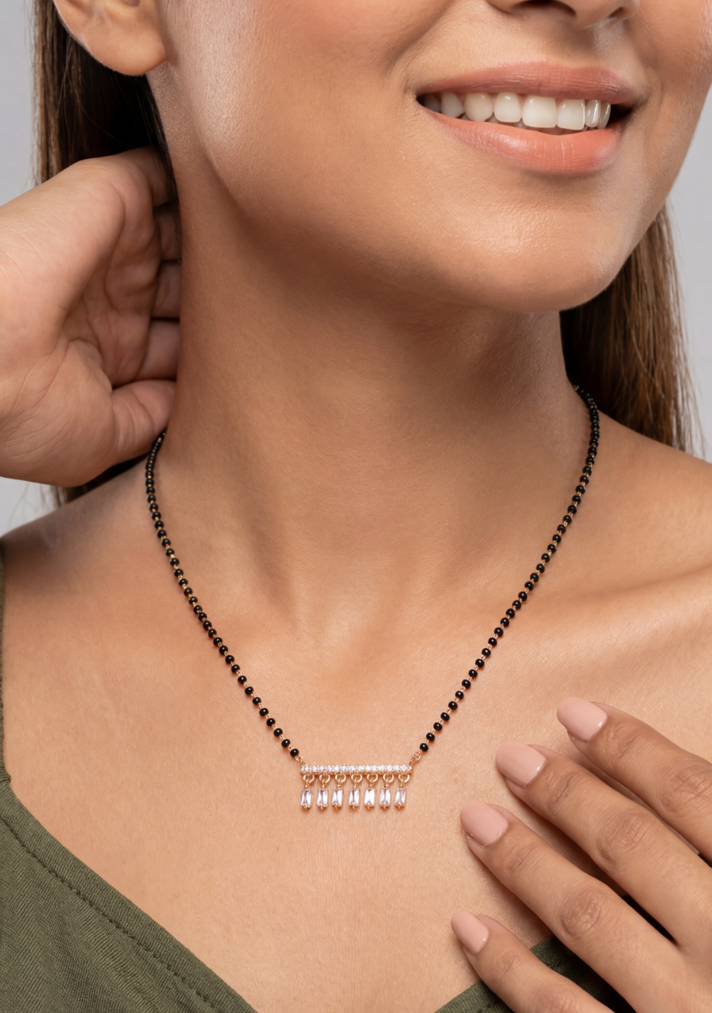 Dangling Crystal Rose Gold Mangalsutra