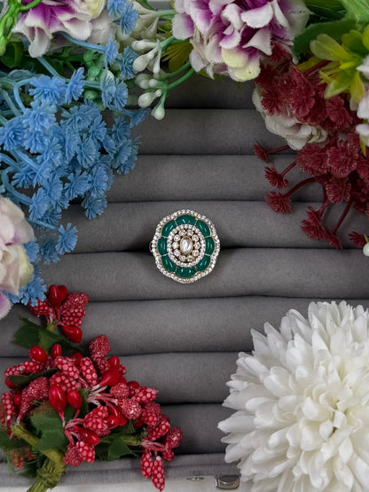 Zevira Moissanite Kundan Ring