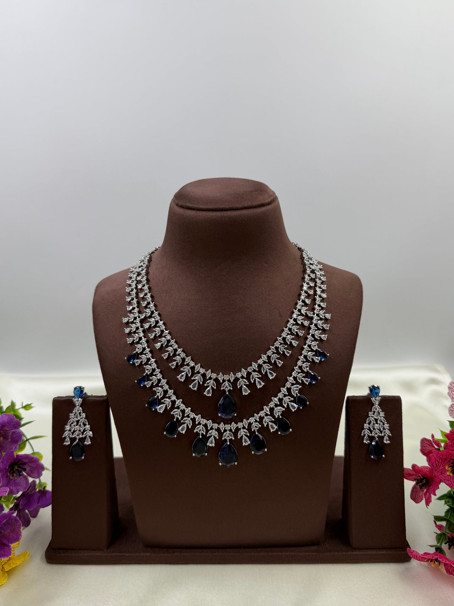 Nora American Diamond Double Layering Necklace