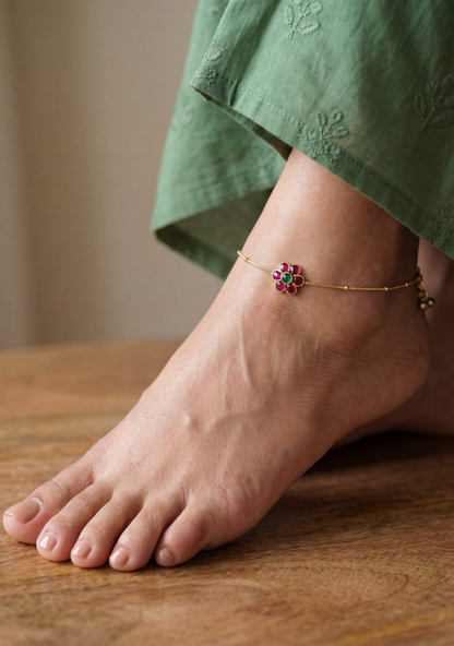 Brinda Pachi Kundan Anklet