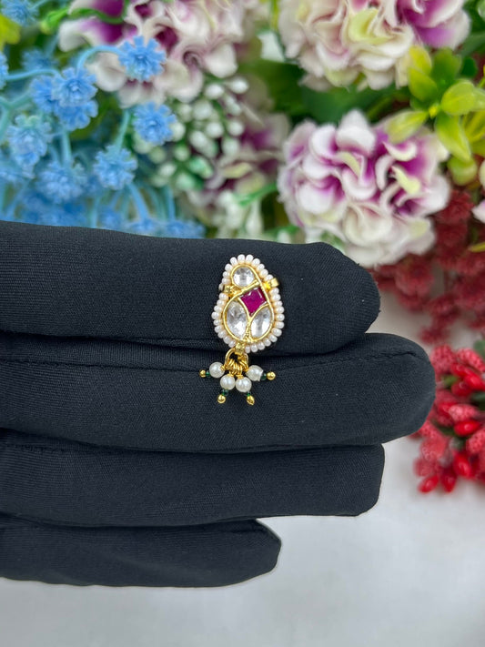 Minakshi Pachi Kundan Nose Ring