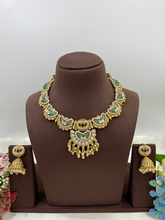 Tishyaa Gold & Gems Necklace