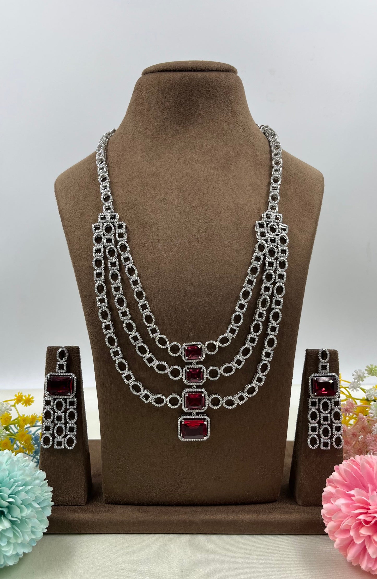 Arpita American Diamond Long Necklace