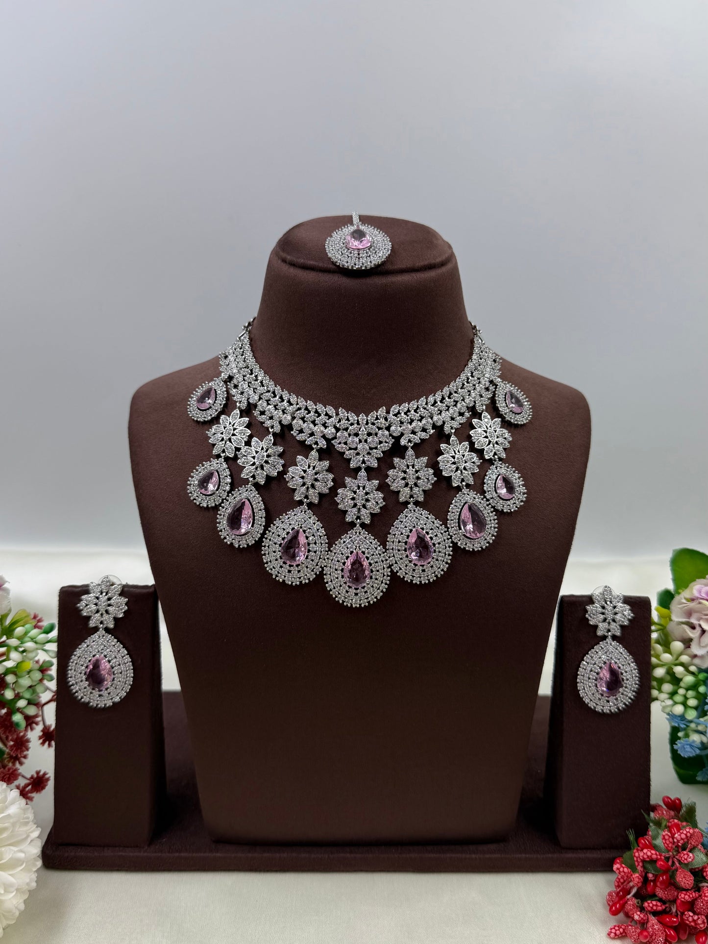 American Floral Drop Necklace Set (Small)