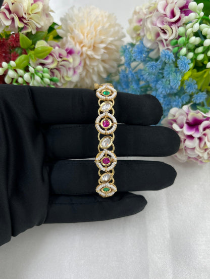 Riya Moissanite Kundan bracelet (Openable)