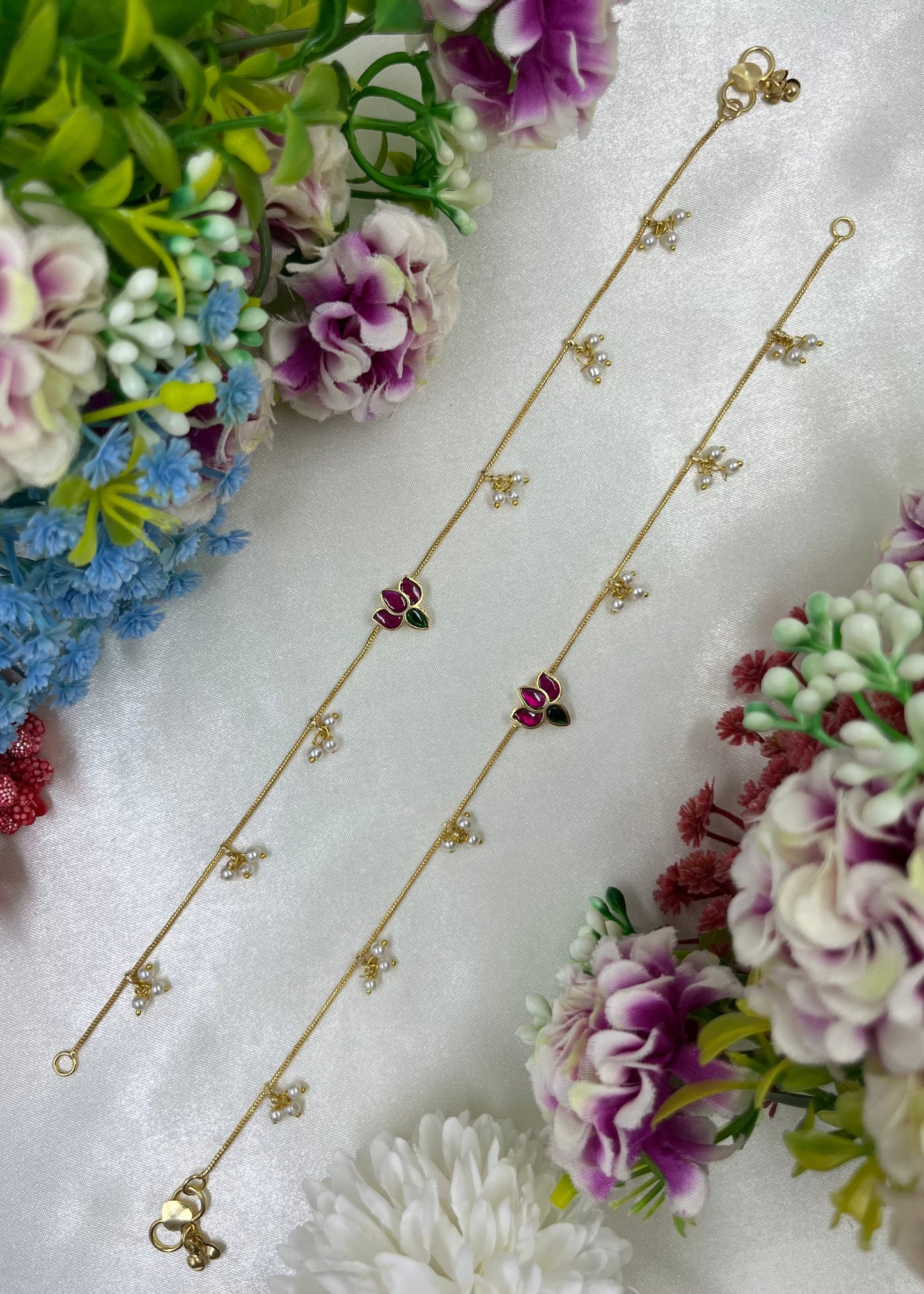 Sara Pachi kundan Anklet