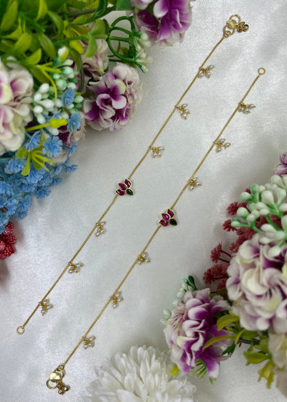 Sara Pachi kundan Anklet
