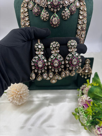 Zarqa Semi Bridal Ensemble Premium Kundan