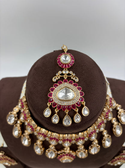 Zarena Moissanite Kundan Necklace Set