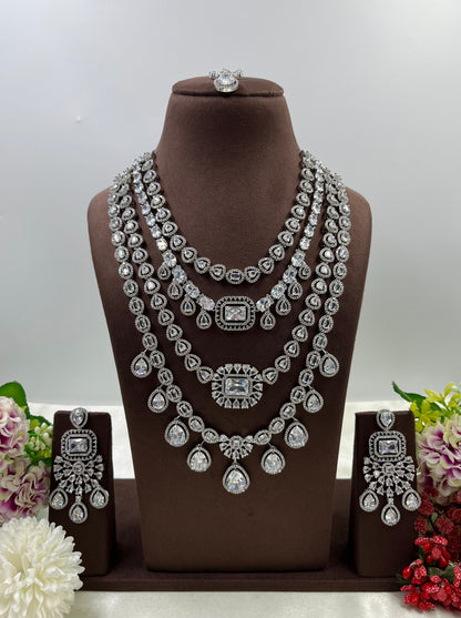 Chitra American Dimond Long Necklace Set