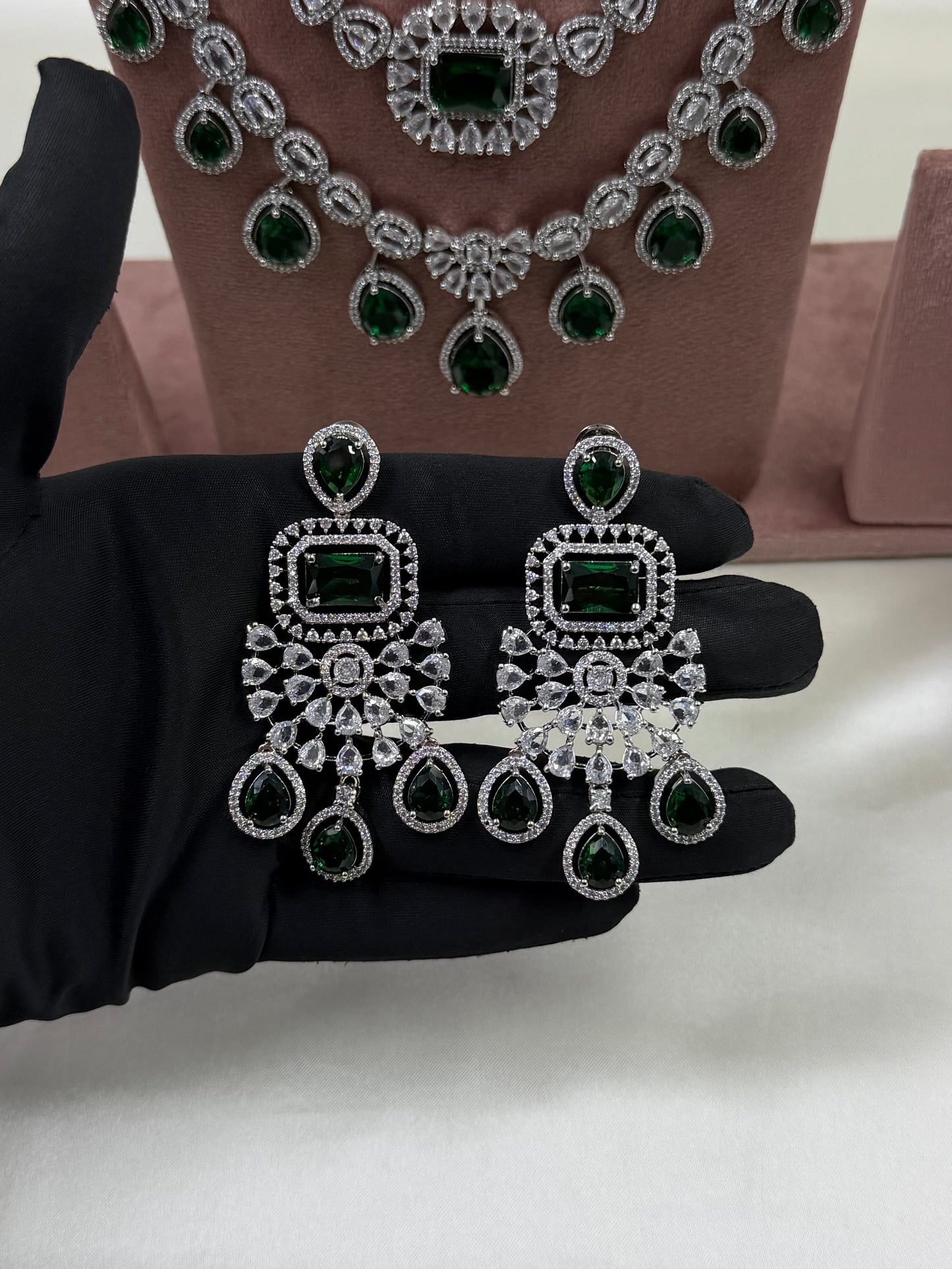Tina Premium American Diamond Combo Set