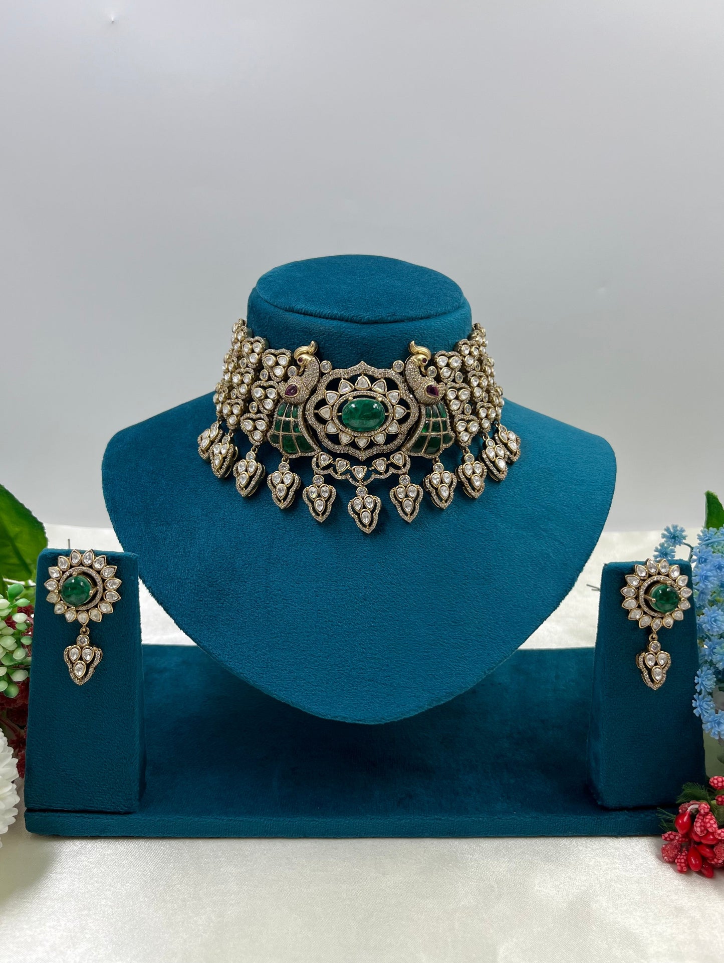 Rubani Jaipuri Kundan Necklace Set