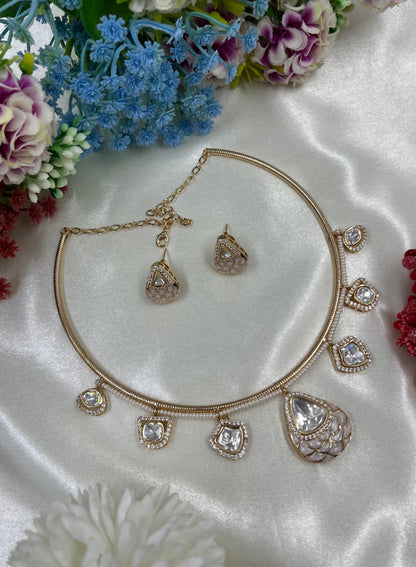 Bhanu Moissanite Premium Hasli Necklace