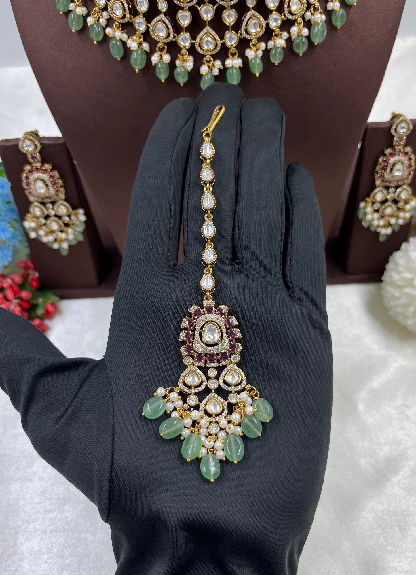Ruby Reina Moissanite Kundan Necklace
