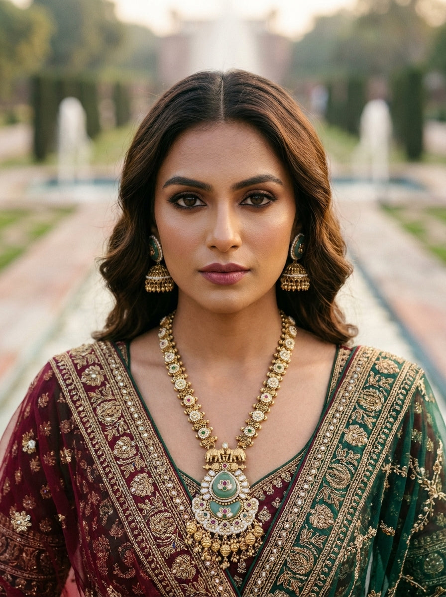 Peacock Varnam Haar Long Necklace
