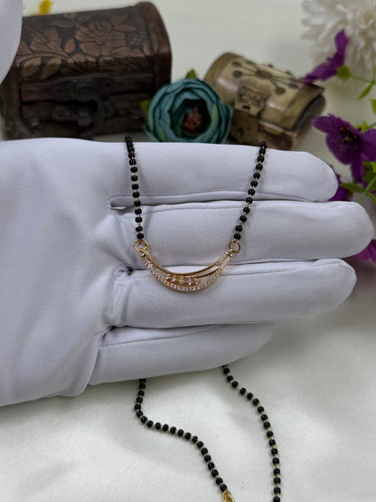 Smooth Curved Bars Rose Gold Mangalsutra
