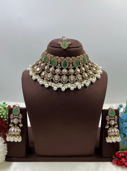 Hina Jaipuri Kundan Choker Necklace Set