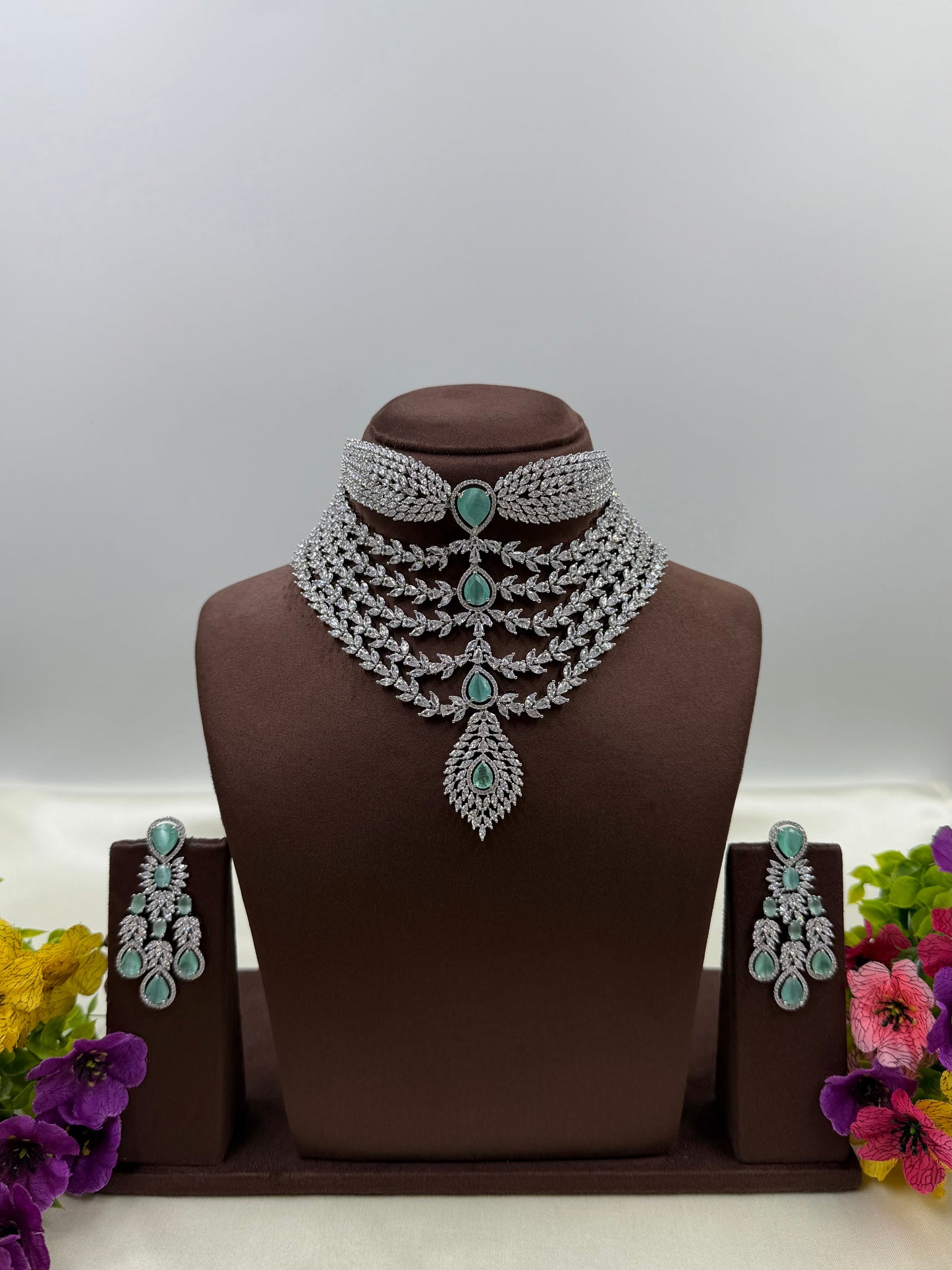 Aisha Premium American Diamond Choker Necklace