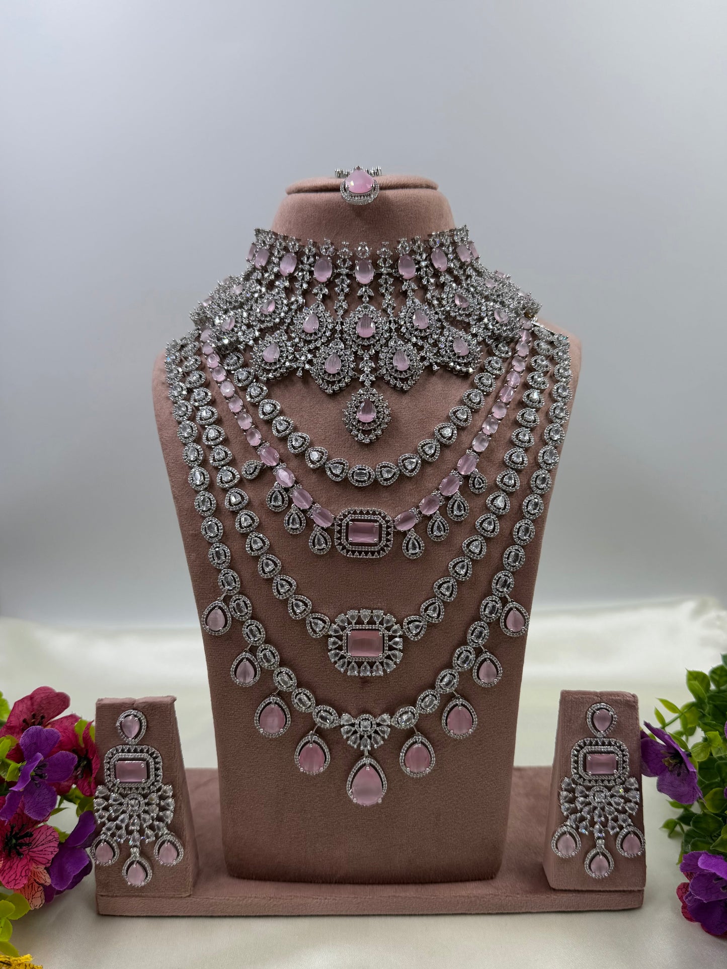 Tina Premium American Diamond Combo Set