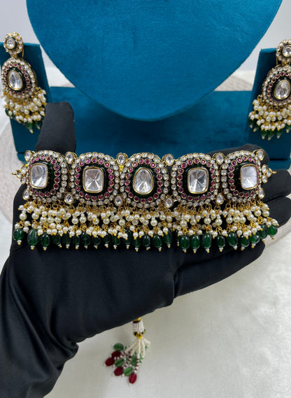 Arpita Polki Kundan Choker Necklace Set