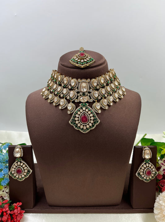 Leena Moissanite Choker Semi Bridal Set
