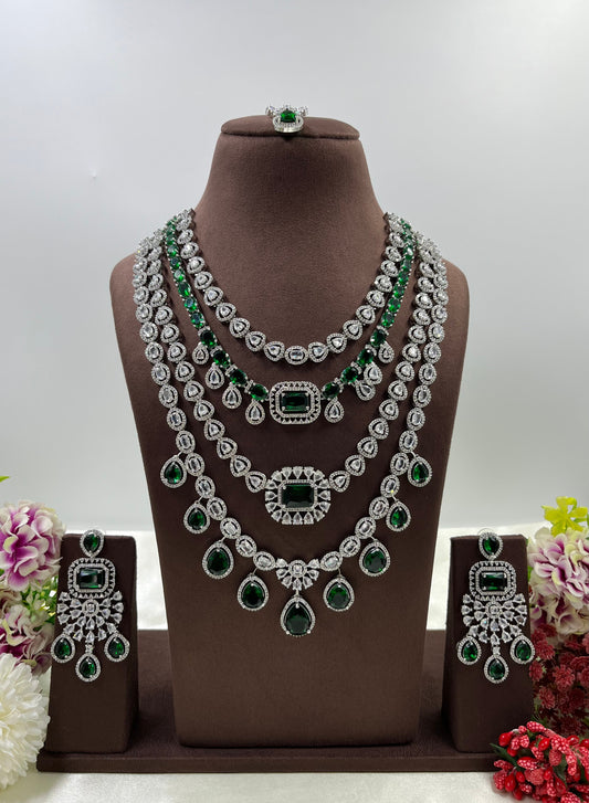 Chitra American Dimond Long Necklace Set