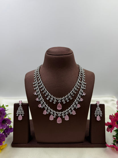 Nora American Diamond Double Layering Necklace