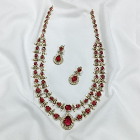 Victorian Double Layer Long Necklace Set