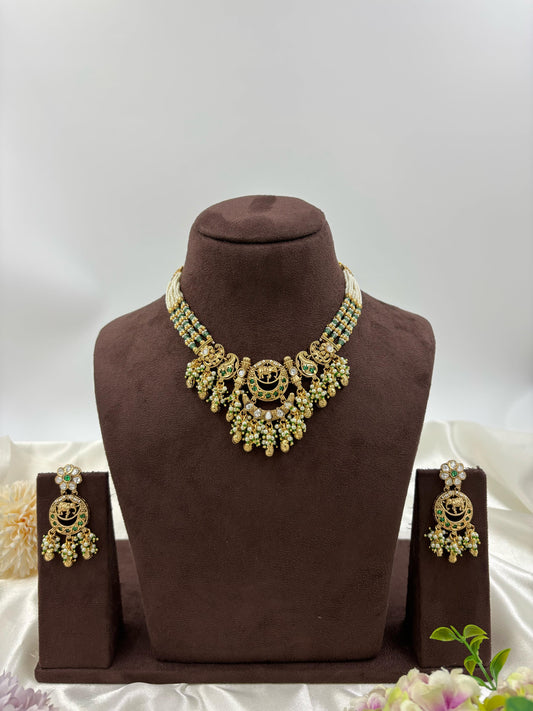 Royal Hathi Antique Gold Necklace set