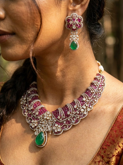 Maitri Jaipuri Kundan Necklace Set